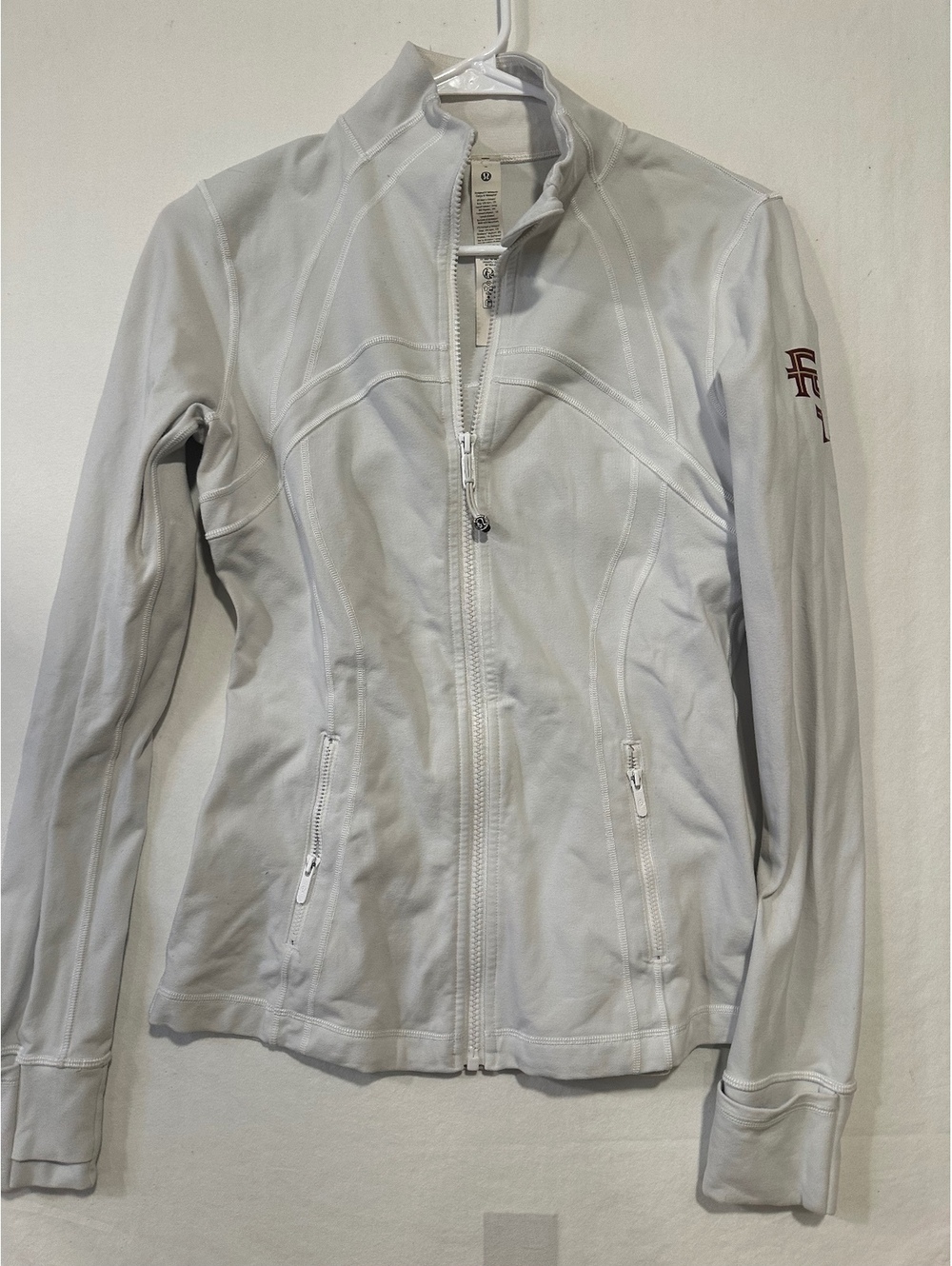 Lululemon FSU Florida State Define Jacket White Luon Size 8